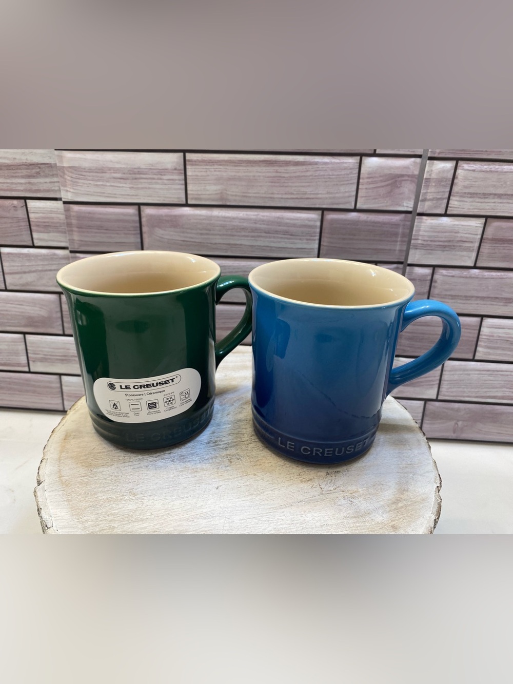 Le Creuset ❤️(2) Vancouver Coffee Mug Cactus & Azure NWT 400ml